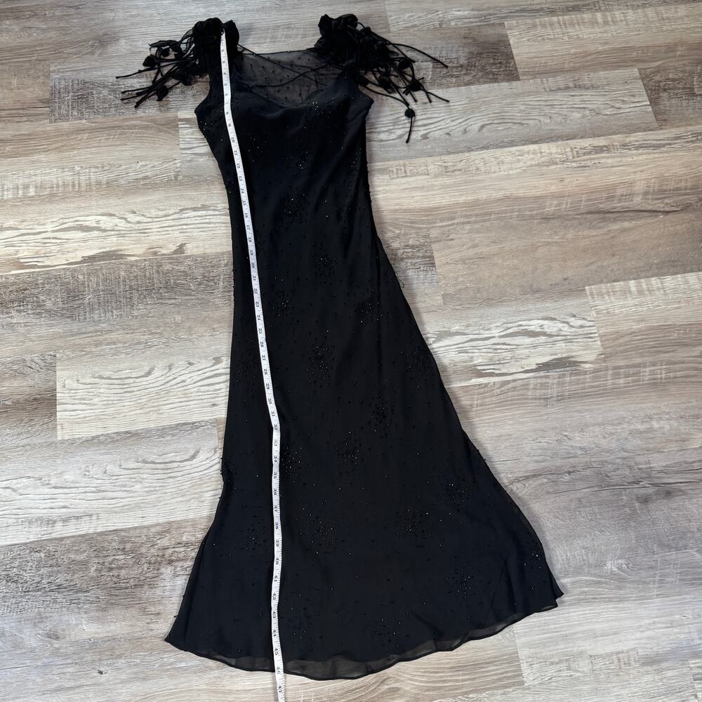 Vintage Sue Wong Y2K Black Silk Beaded Dress Dark Fairy Goth Homecoming Formal 2 - Picture 13 of 13